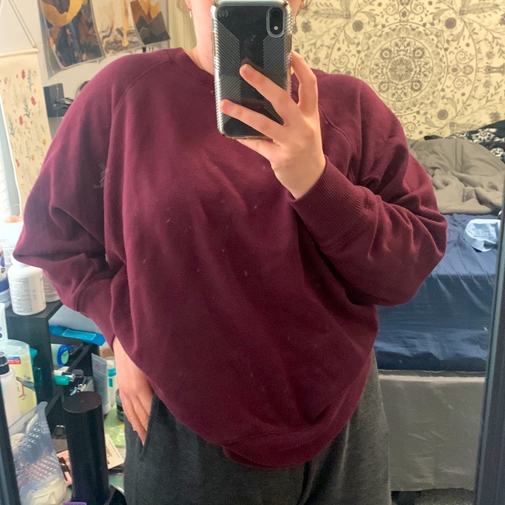 Aerie maroon oversized crewneck